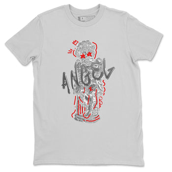 Air Jordan 13 Wolf Grey Sneaker Match Tees Baby Angel Sneaker Tees AJ13 Wolf Grey Sneaker Release Tees Unisex Shirts Silver 2