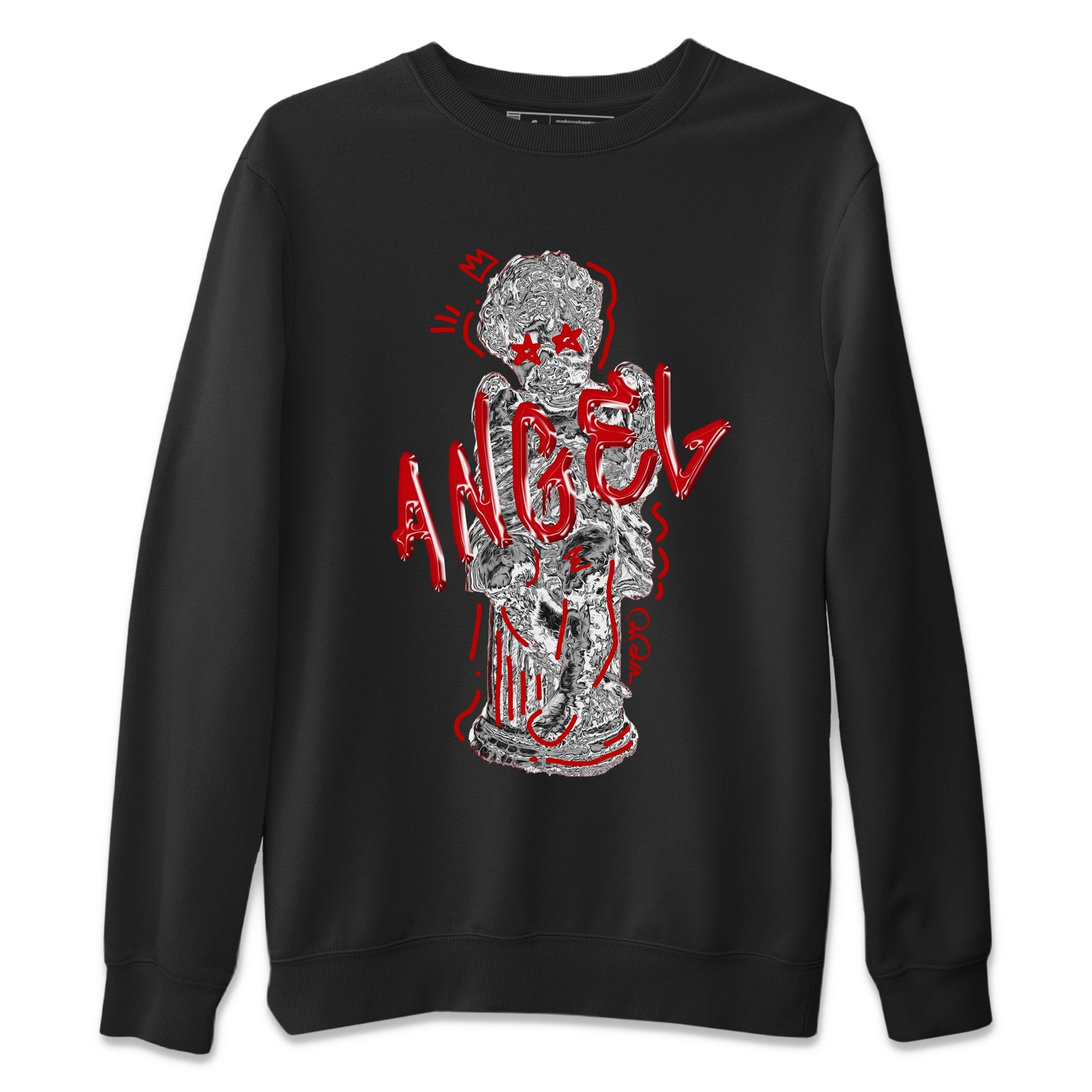 Air Jordan 4 Red Cement Sneaker Match Tees Baby Angel Sneaker Tees AJ4 Retro OG Red Cement Sneaker Release Tees Unisex Shirts Black 2