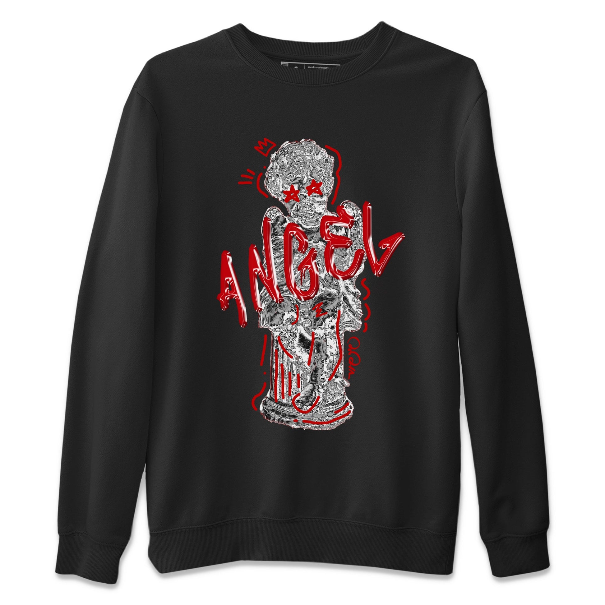 Air Jordan 4 Red Cement Sneaker Match Tees Baby Angel Sneaker Tees AJ4 Retro OG Red Cement Sneaker Release Tees Unisex Shirts Black 2