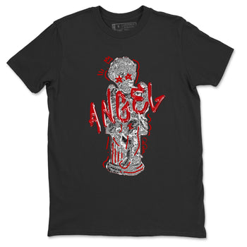Air Jordan 4 Red Cement Sneaker Match Tees Baby Angel Sneaker Tees AJ4 Retro OG Red Cement Sneaker Release Tees Unisex Shirts Black 2