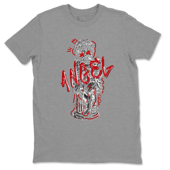 Air Jordan 4 Red Cement Sneaker Match Tees Baby Angel Sneaker Tees AJ4 Retro OG Red Cement Sneaker Release Tees Unisex Shirts Heather Grey 2