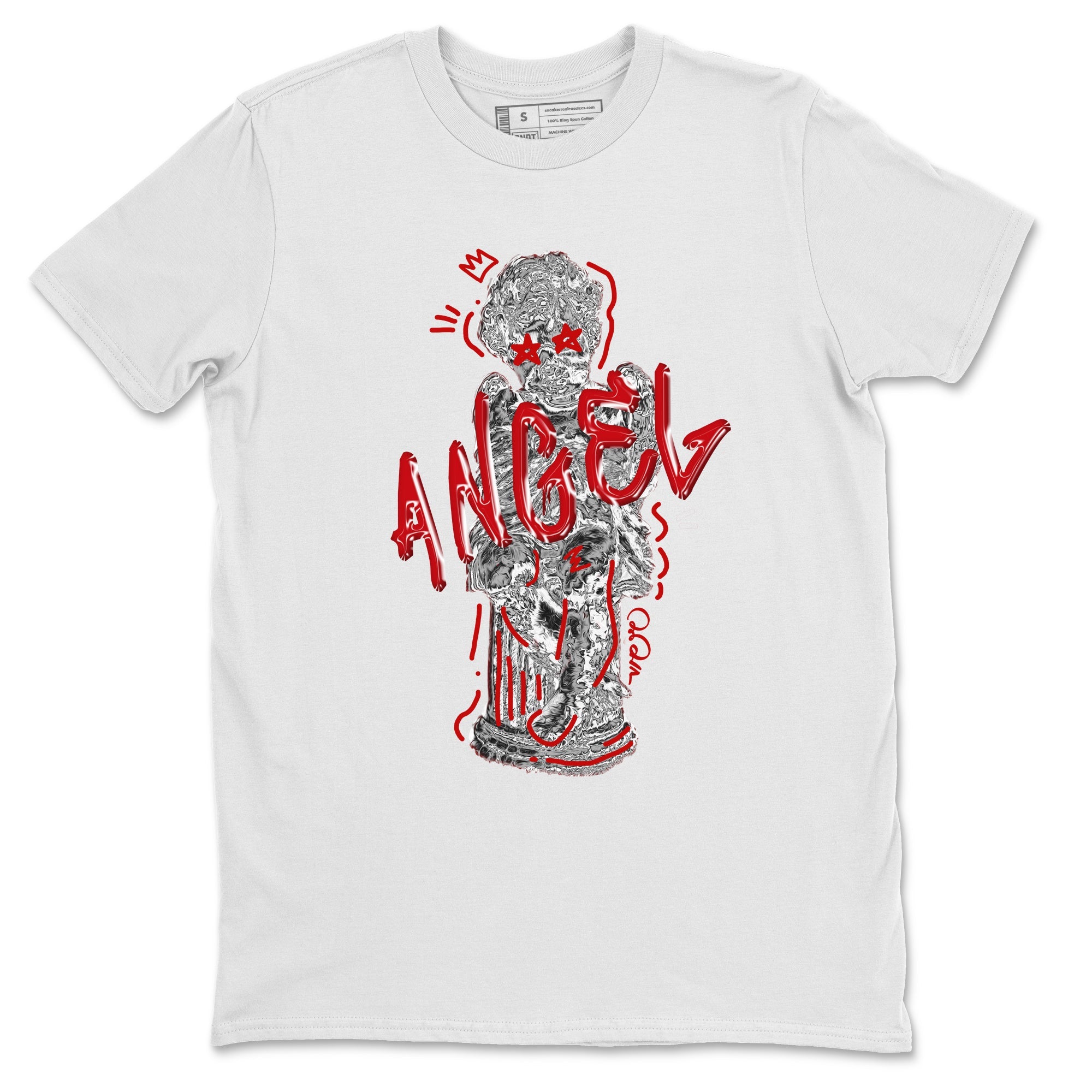 Air Jordan 4 Red Cement Sneaker Match Tees Baby Angel Sneaker Tees AJ4 Retro OG Red Cement Sneaker Release Tees Unisex Shirts White 2