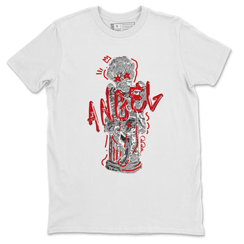 Air Jordan 4 Red Cement Sneaker Match Tees Baby Angel Sneaker Tees AJ4 Retro OG Red Cement Sneaker Release Tees Unisex Shirts White 2