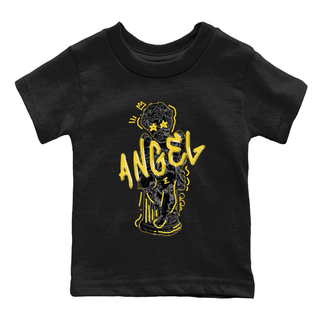Air Jordan 4 Thunder Sneaker Match Tees Baby Angel Sneaker Tees AJ4 Thunder Jumpman Sneaker Release Tees Kids Shirts Black 2