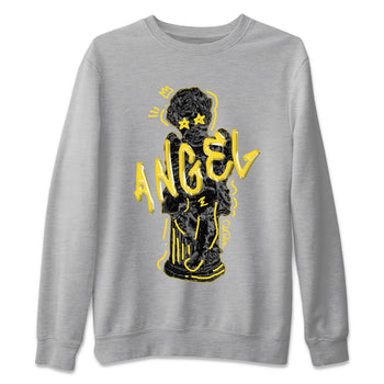 Air Jordan 4 Thunder Sneaker Match Tees Baby Angel Sneaker Tees AJ4 Thunder Jumpman Sneaker Release Tees Unisex Shirts Heather Grey 2