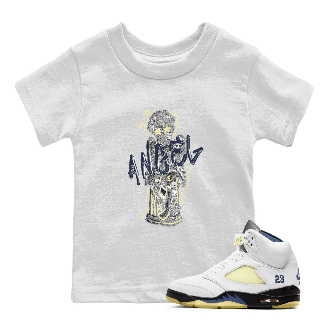 Air Jordan 5 A Ma Maniere x Photon Dust shirt to match jordans Baby Angel sneaker tees Jordan 5 A Ma Maniere "Dawn" SNRT Sneaker Release Tees Baby Toddler White 1 T-Shirt
