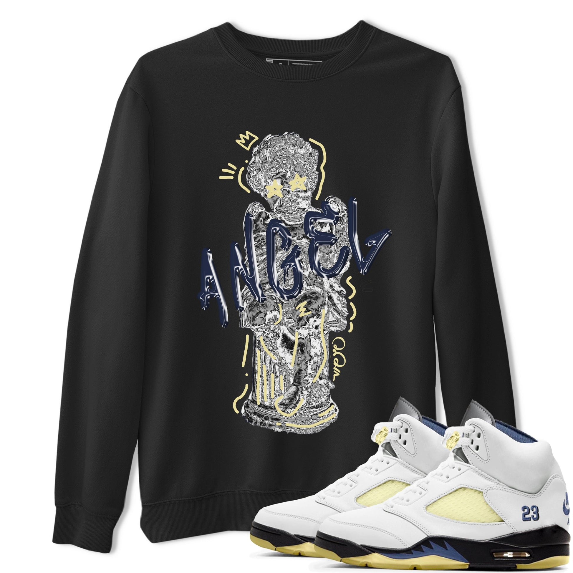 Air Jordan 5 A Ma Maniere x Photon Dust shirt to match jordans Baby Angel sneaker tees Jordan 5 A Ma Maniere "Dawn" SNRT Sneaker Release Tees Unisex Black 1 T-Shirt