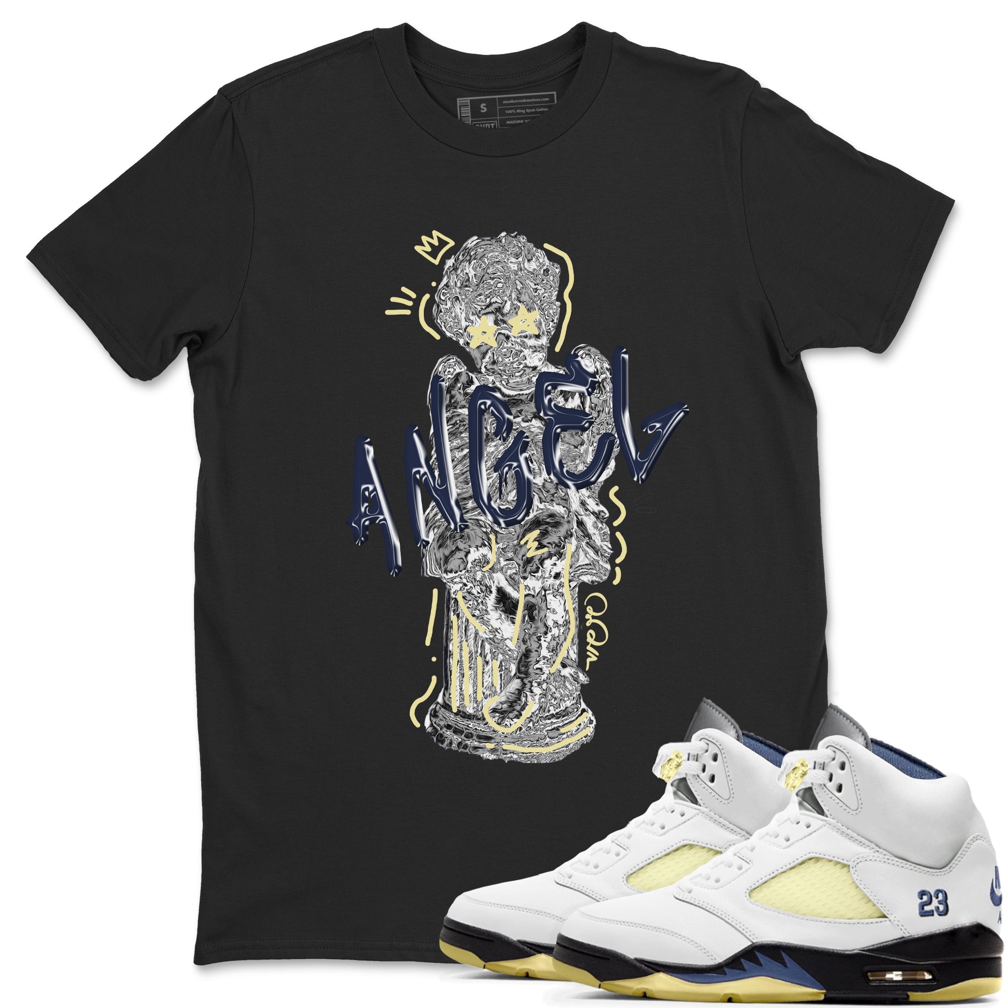 Air Jordan 5 A Ma Maniere x Photon Dust shirt to match jordans Baby Angel sneaker tees Jordan 5 A Ma Maniere "Dawn" SNRT Sneaker Release Tees Unisex Black 1 T-Shirt
