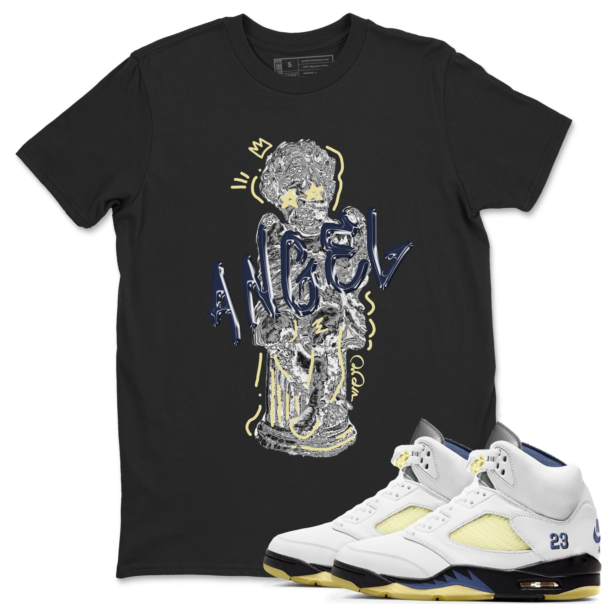 Air Jordan 5 A Ma Maniere x Photon Dust shirt to match jordans Baby Angel sneaker tees Jordan 5 A Ma Maniere "Dawn" SNRT Sneaker Release Tees Unisex Black 1 T-Shirt