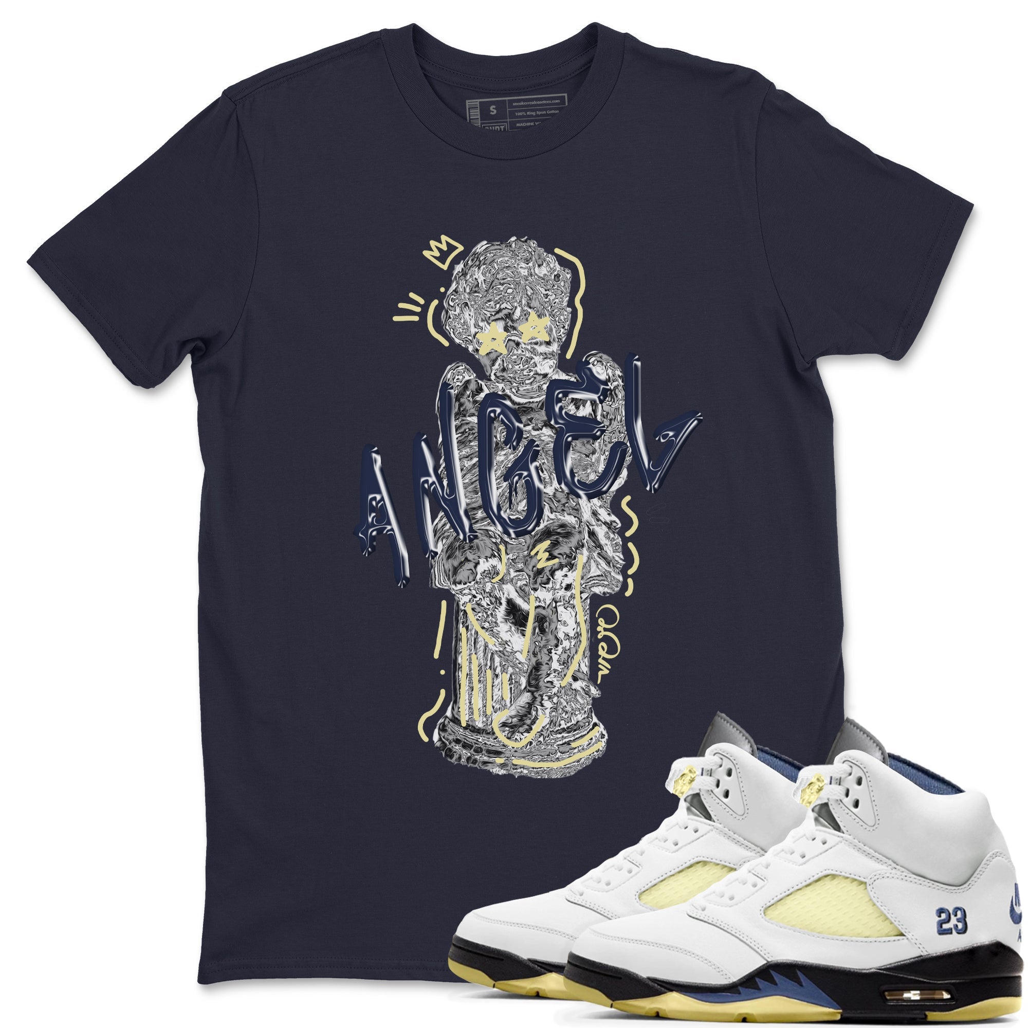 Air Jordan 5 A Ma Maniere x Photon Dust shirt to match jordans Baby Angel sneaker tees Jordan 5 A Ma Maniere "Dawn" SNRT Sneaker Release Tees Unisex Navy 1 T-Shirt