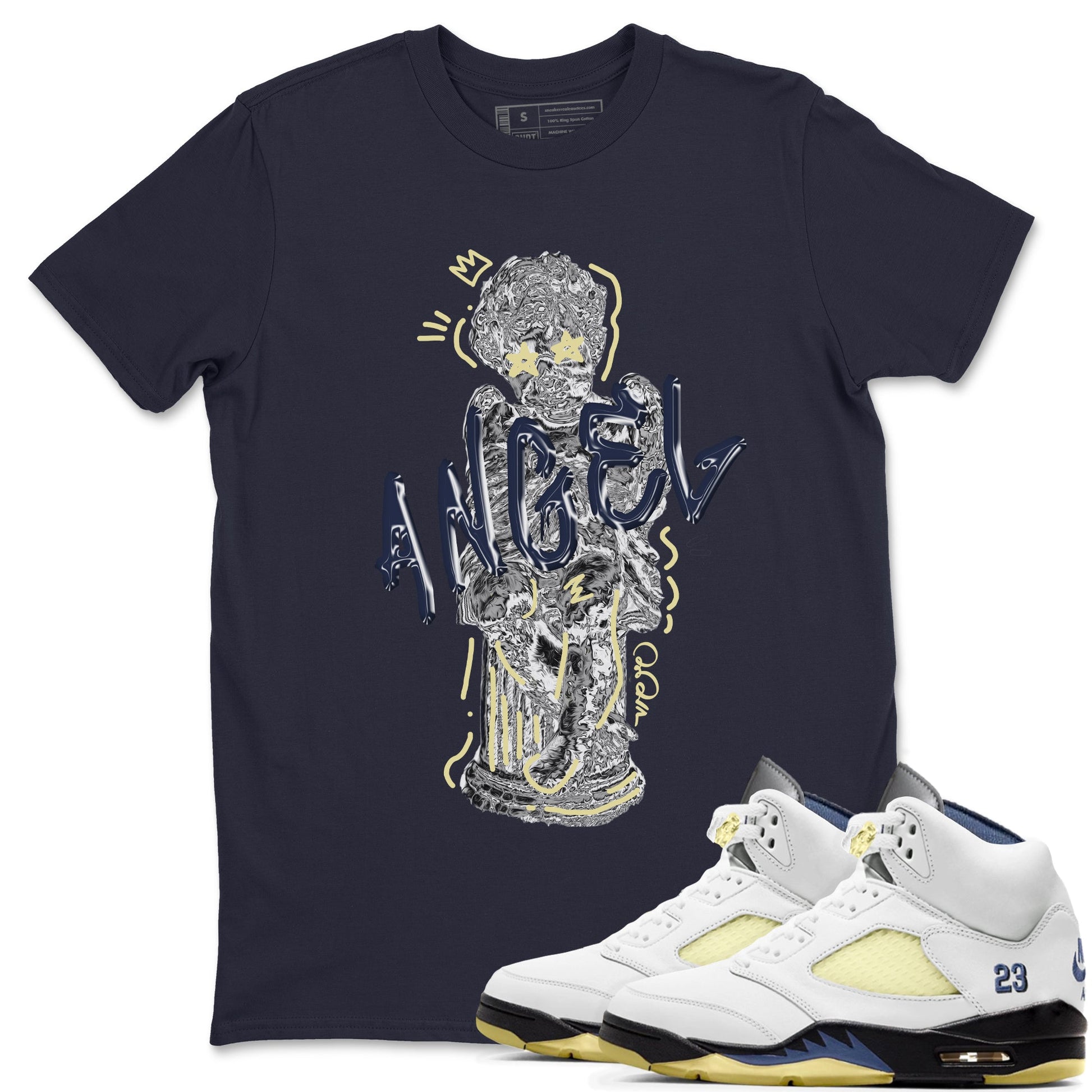 Air Jordan 5 A Ma Maniere x Photon Dust shirt to match jordans Baby Angel sneaker tees Jordan 5 A Ma Maniere "Dawn" SNRT Sneaker Release Tees Unisex Navy 1 T-Shirt