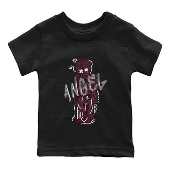 Air Jordan 5 Burgundy Sneaker Match Tees Baby Angel Sneaker Tees AJ5 Burgundy Sneaker Release Tees Kids Shirts Black 2