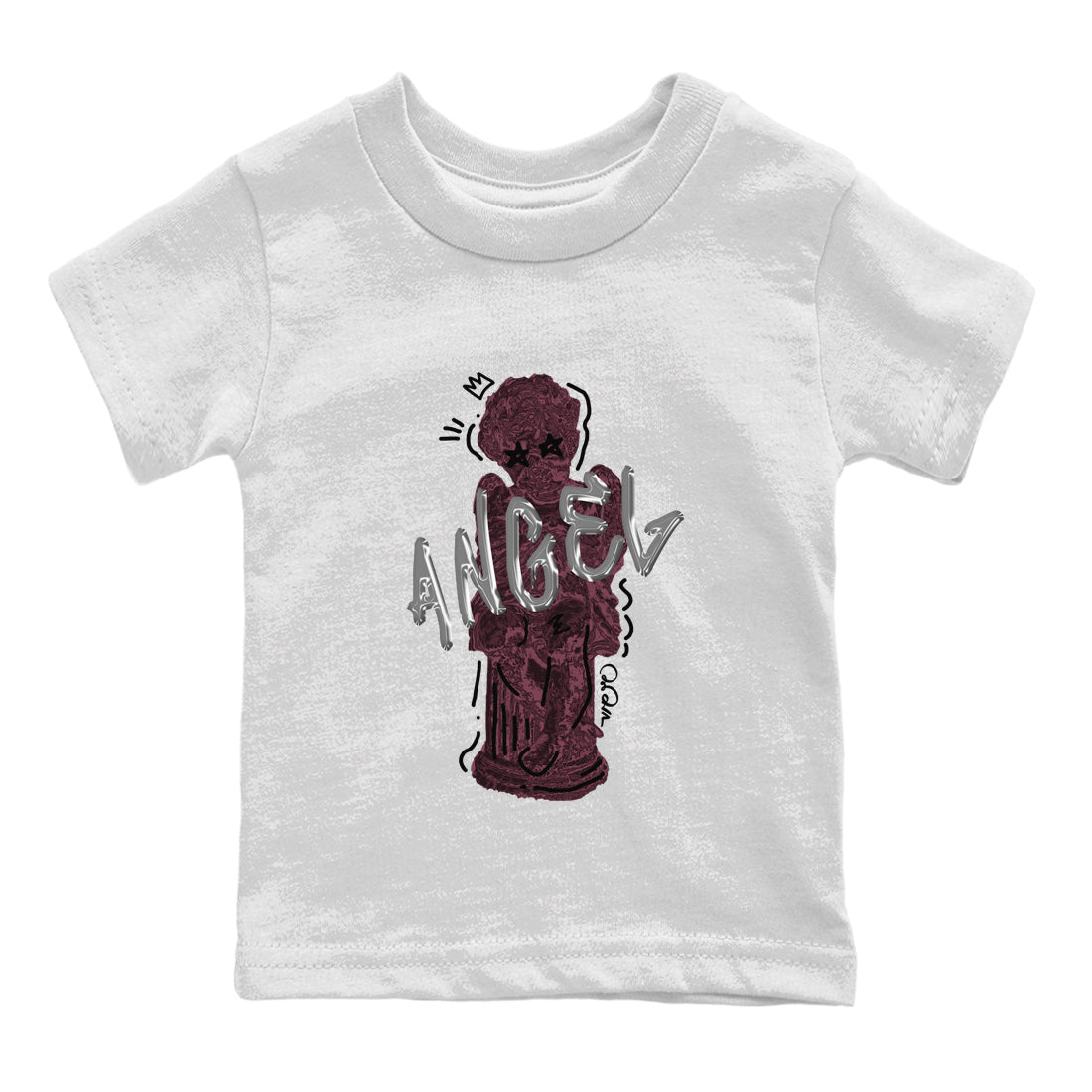 Air Jordan 5 Burgundy Sneaker Match Tees Baby Angel Sneaker Tees AJ5 Burgundy Sneaker Release Tees Kids Shirts White 2