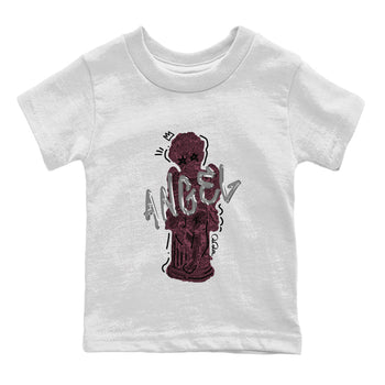 Air Jordan 5 Burgundy Sneaker Match Tees Baby Angel Sneaker Tees AJ5 Burgundy Sneaker Release Tees Kids Shirts White 2