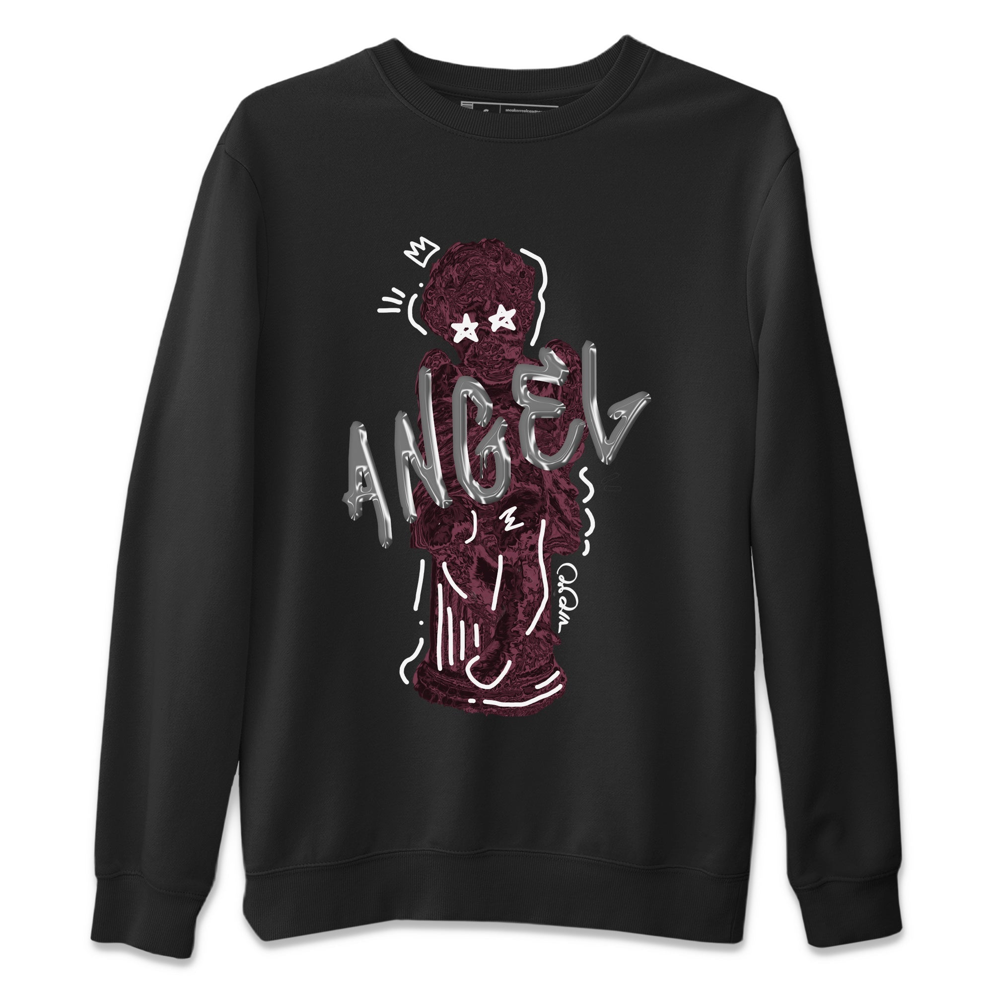 Air Jordan 5 Burgundy Sneaker Match Tees Baby Angel Sneaker Tees AJ5 Burgundy Sneaker Release Tees Unisex Shirts Black 2