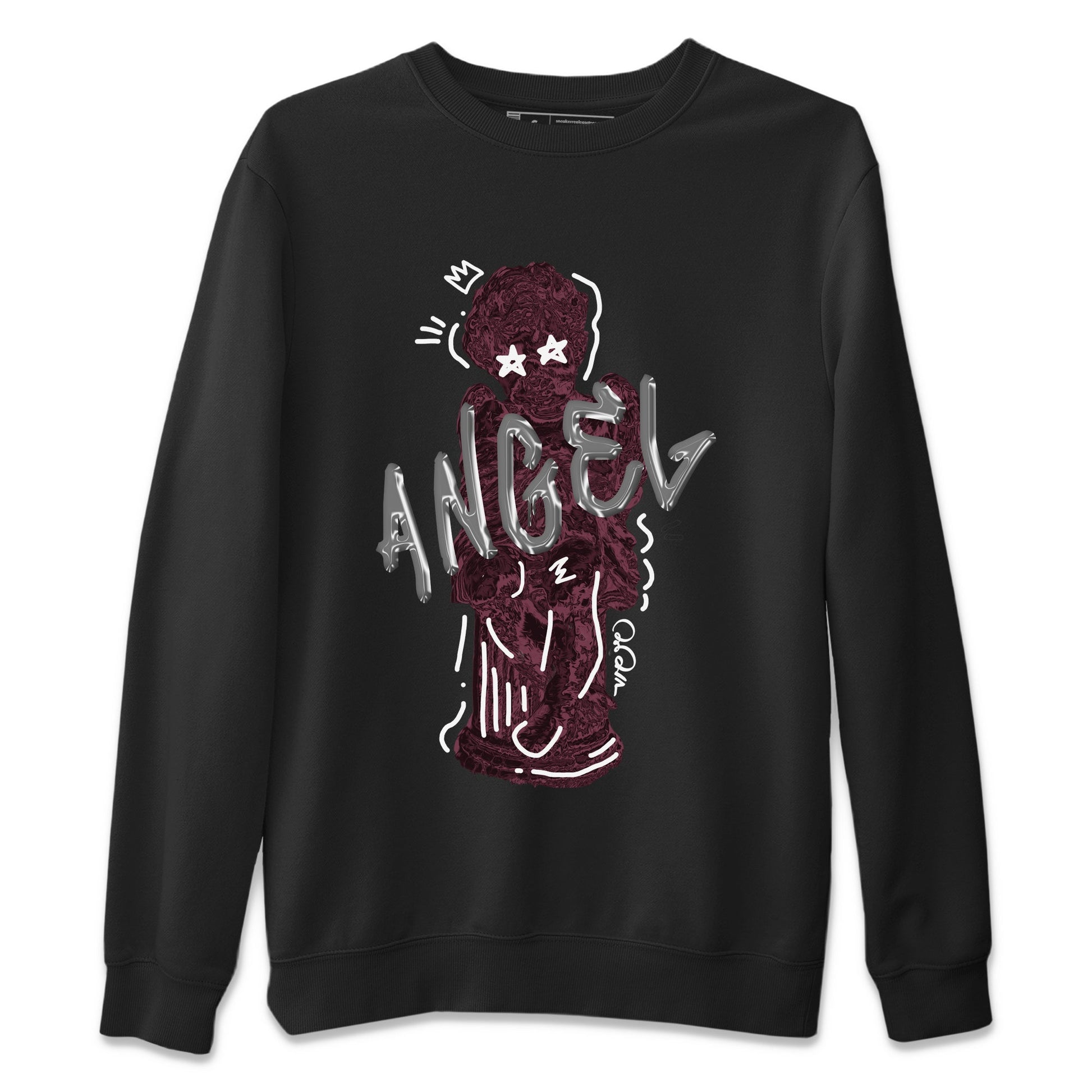 Air Jordan 5 Burgundy Sneaker Match Tees Baby Angel Sneaker Tees AJ5 Burgundy Sneaker Release Tees Unisex Shirts Black 2