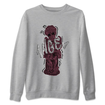 Air Jordan 5 Burgundy Sneaker Match Tees Baby Angel Sneaker Tees AJ5 Burgundy Sneaker Release Tees Unisex Shirts Heather Grey 2