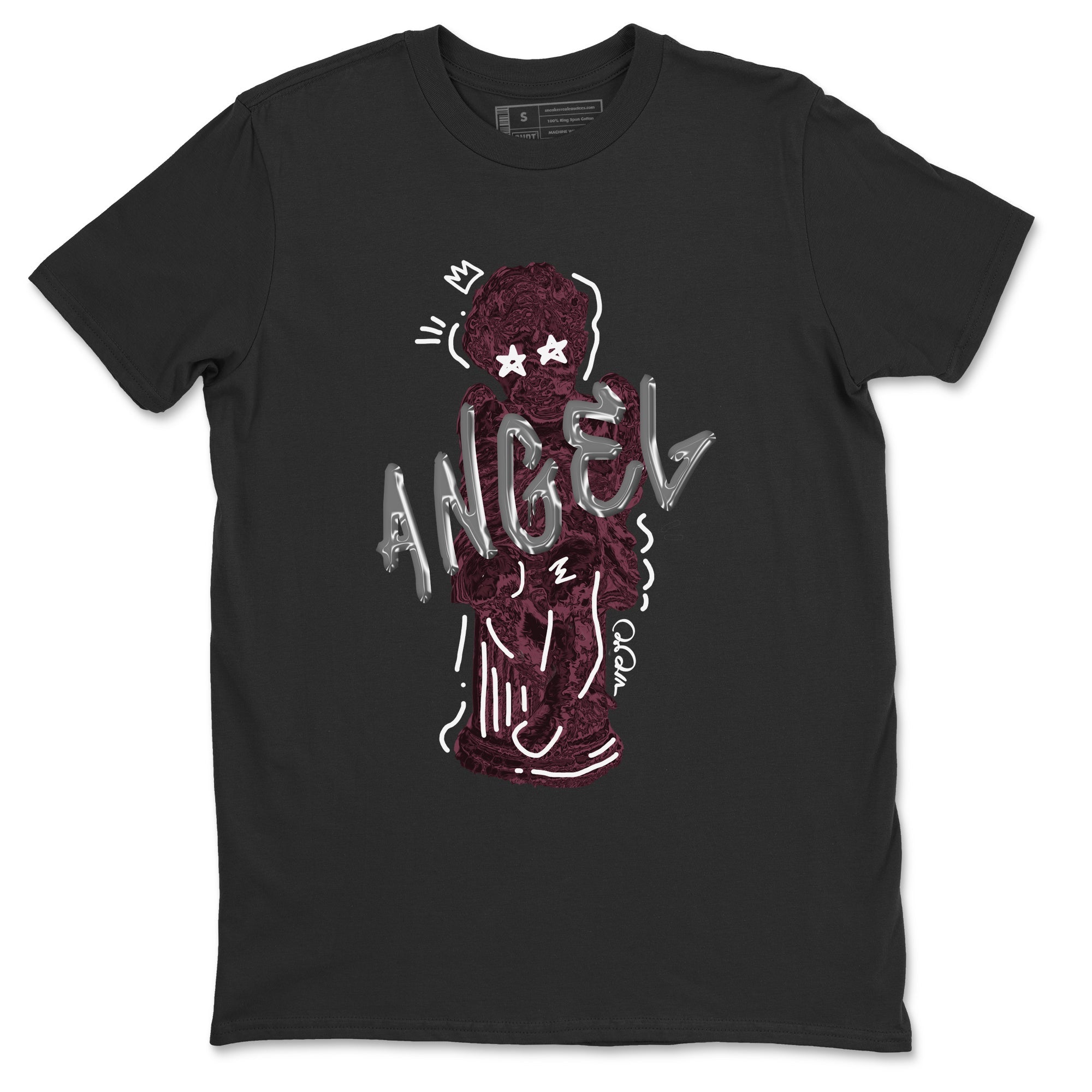 Air Jordan 5 Burgundy Sneaker Match Tees Baby Angel Sneaker Tees AJ5 Burgundy Sneaker Release Tees Unisex Shirts Black 2