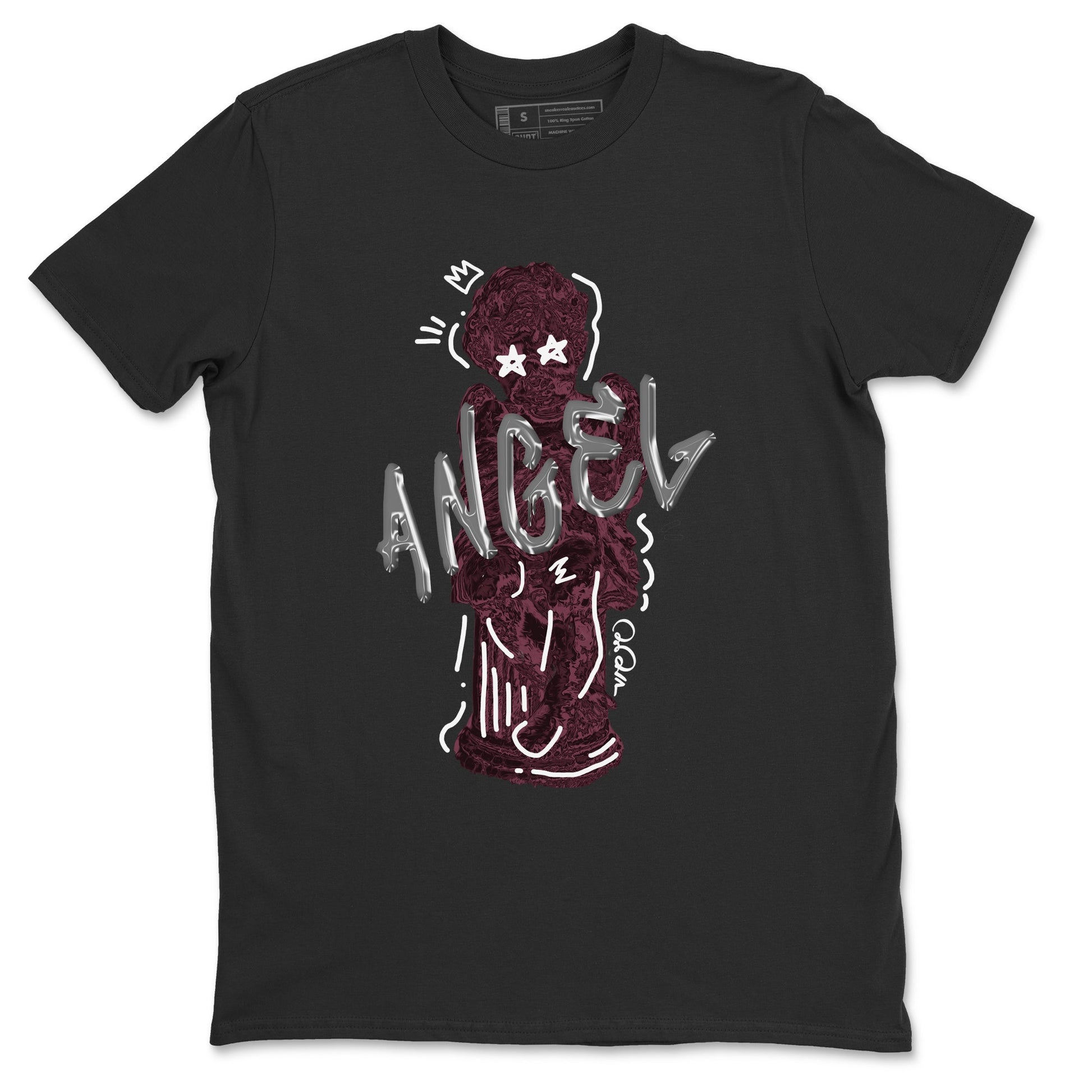 Air Jordan 5 Burgundy Sneaker Match Tees Baby Angel Sneaker Tees AJ5 Burgundy Sneaker Release Tees Unisex Shirts Black 2