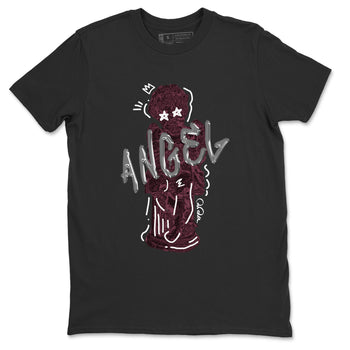 Air Jordan 5 Burgundy Sneaker Match Tees Baby Angel Sneaker Tees AJ5 Burgundy Sneaker Release Tees Unisex Shirts Black 2