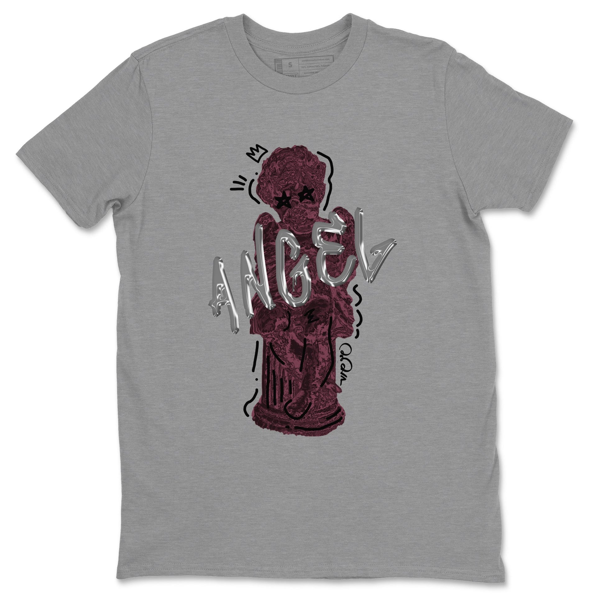 Air Jordan 5 Burgundy Sneaker Match Tees Baby Angel Sneaker Tees AJ5 Burgundy Sneaker Release Tees Unisex Shirts Heather Grey 2