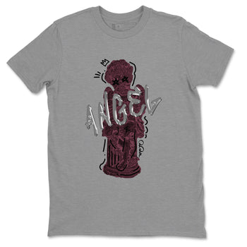 Air Jordan 5 Burgundy Sneaker Match Tees Baby Angel Sneaker Tees AJ5 Burgundy Sneaker Release Tees Unisex Shirts Heather Grey 2