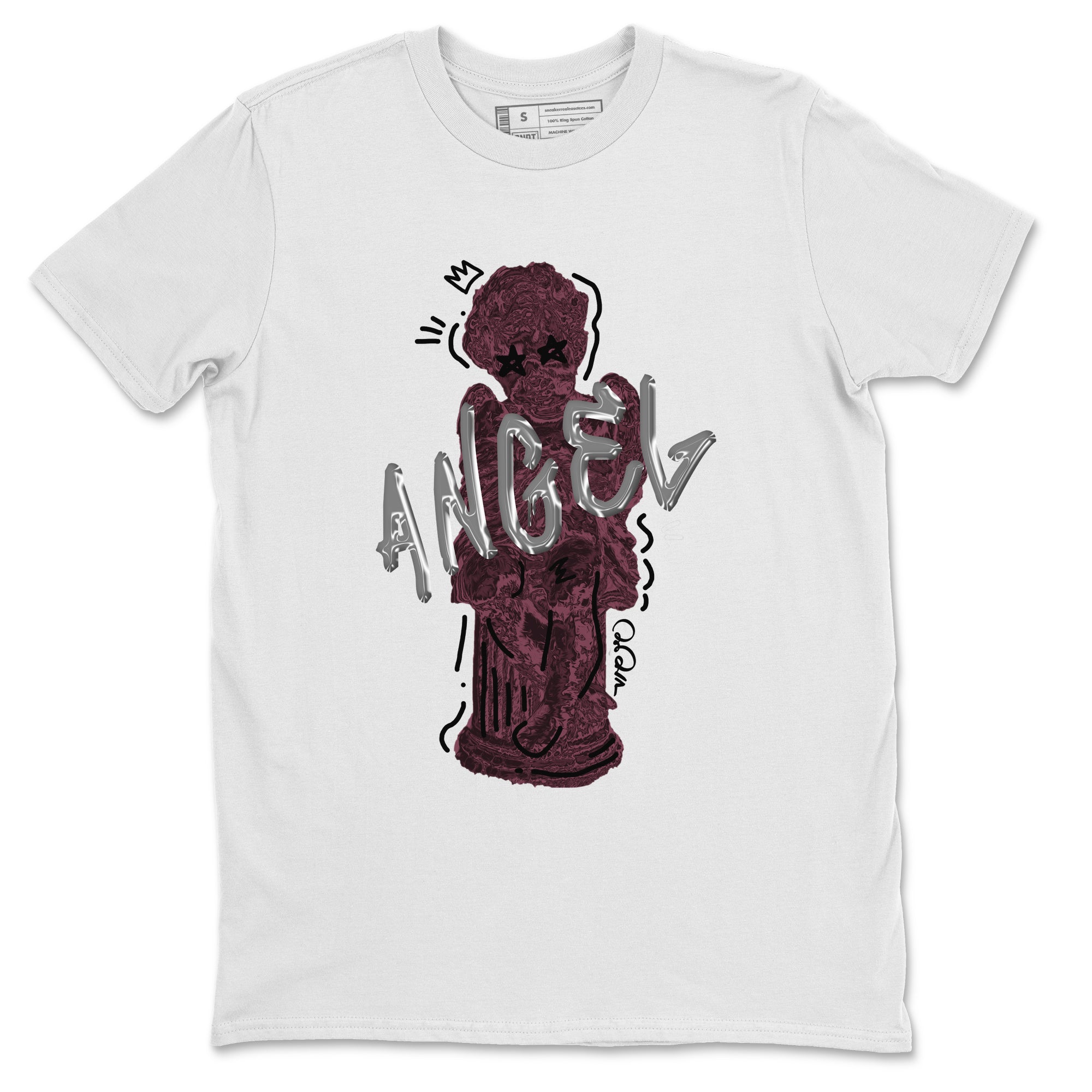 Air Jordan 5 Burgundy Sneaker Match Tees Baby Angel Sneaker Tees AJ5 Burgundy Sneaker Release Tees Unisex Shirts White 2