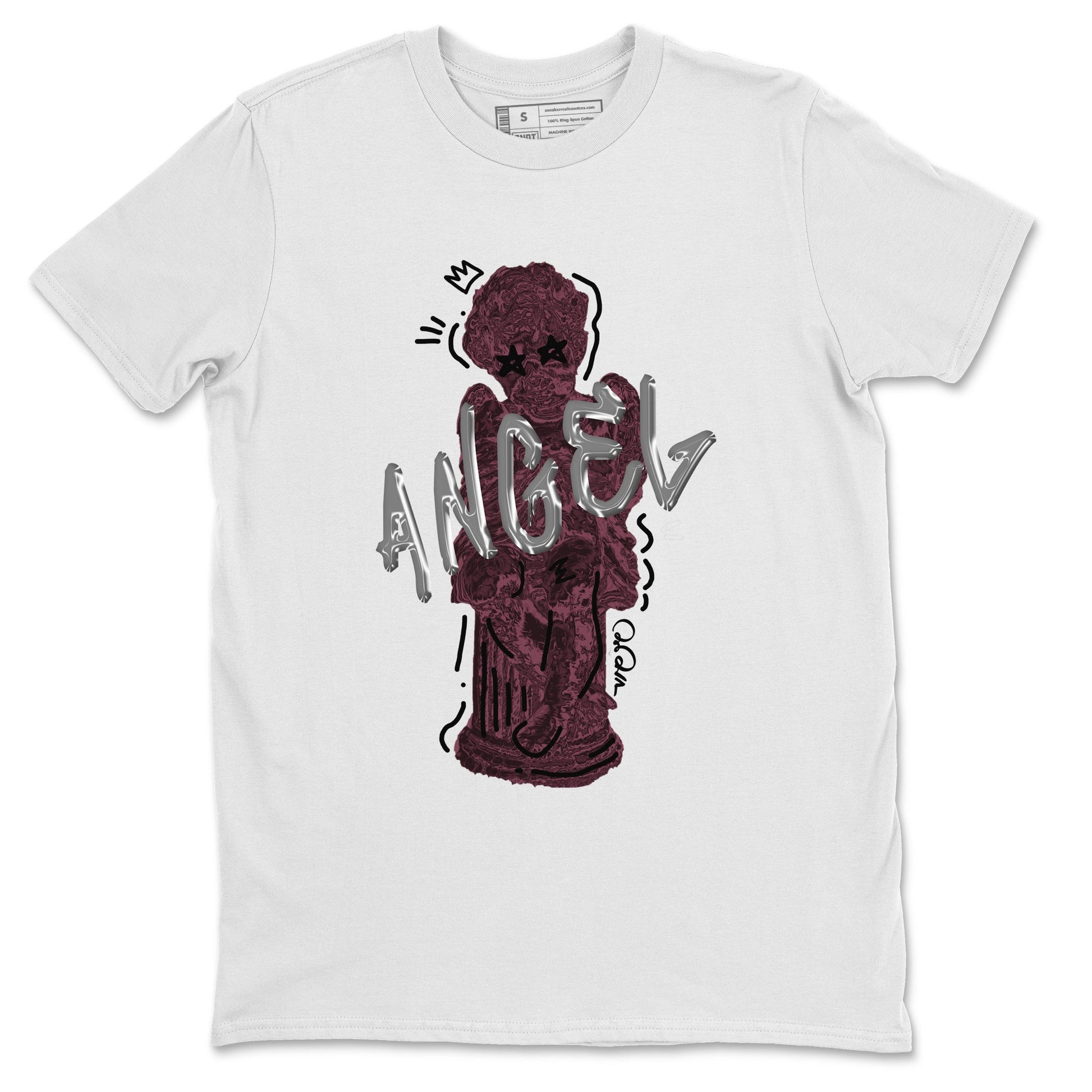 Air Jordan 5 Burgundy Sneaker Match Tees Baby Angel Sneaker Tees AJ5 Burgundy Sneaker Release Tees Unisex Shirts White 2