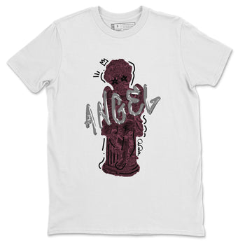Air Jordan 5 Burgundy Sneaker Match Tees Baby Angel Sneaker Tees AJ5 Burgundy Sneaker Release Tees Unisex Shirts White 2