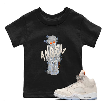Air Jordan 5 Craft Sneaker Match Tees Baby Angel Sneaker Tees AJ5 SE Craft Sneaker Release Tees Kids Shirts Black 1