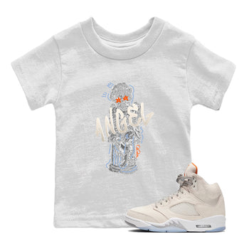 Air Jordan 5 Craft Sneaker Match Tees Baby Angel Sneaker Tees AJ5 SE Craft Sneaker Release Tees Kids Shirts White 1