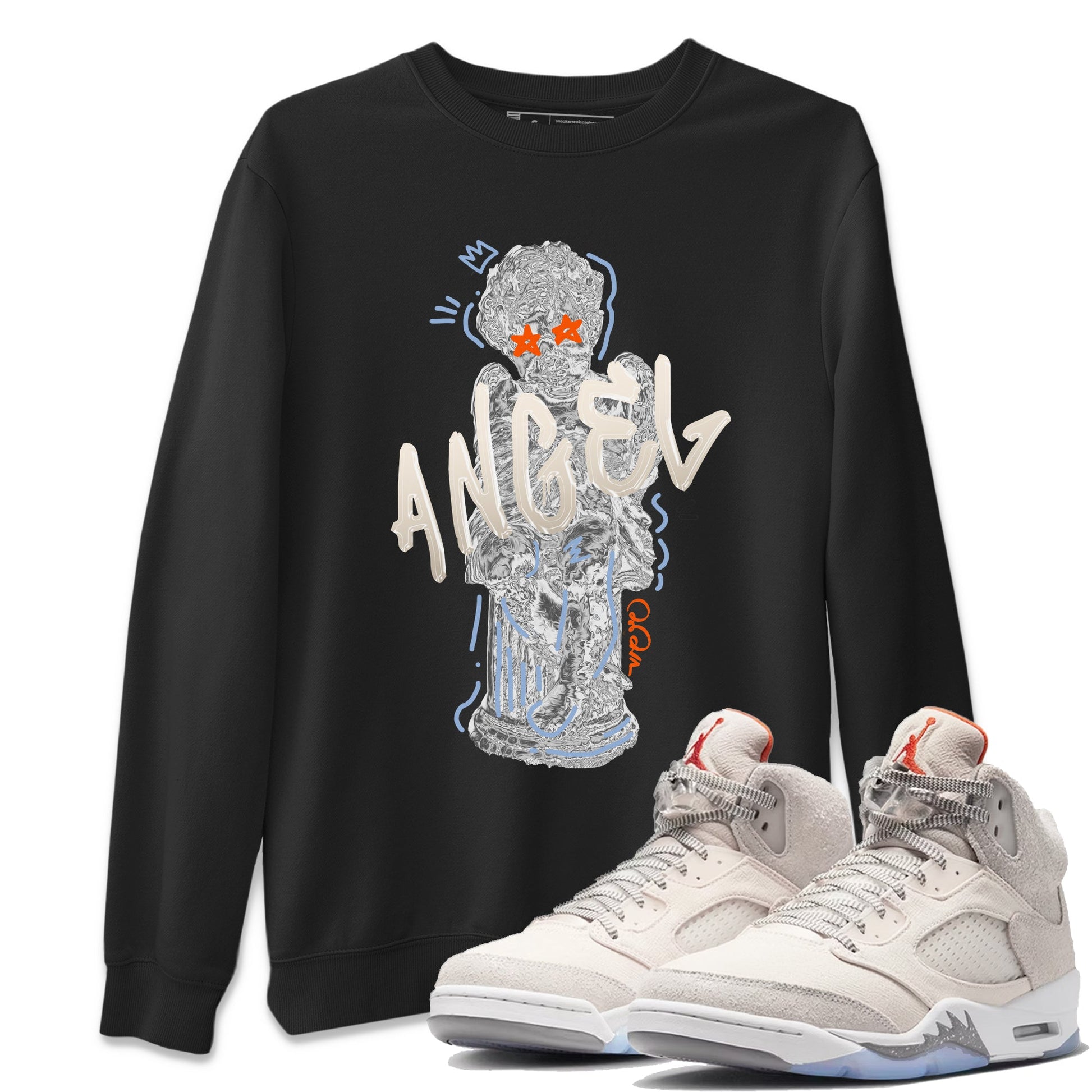 Air Jordan 5 Craft Sneaker Match Tees Baby Angel Sneaker Tees AJ5 SE Craft Sneaker Release Tees Unisex Shirts Black 1