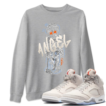 Air Jordan 5 Craft Sneaker Match Tees Baby Angel Sneaker Tees AJ5 SE Craft Sneaker Release Tees Unisex Shirts Heather Grey 1