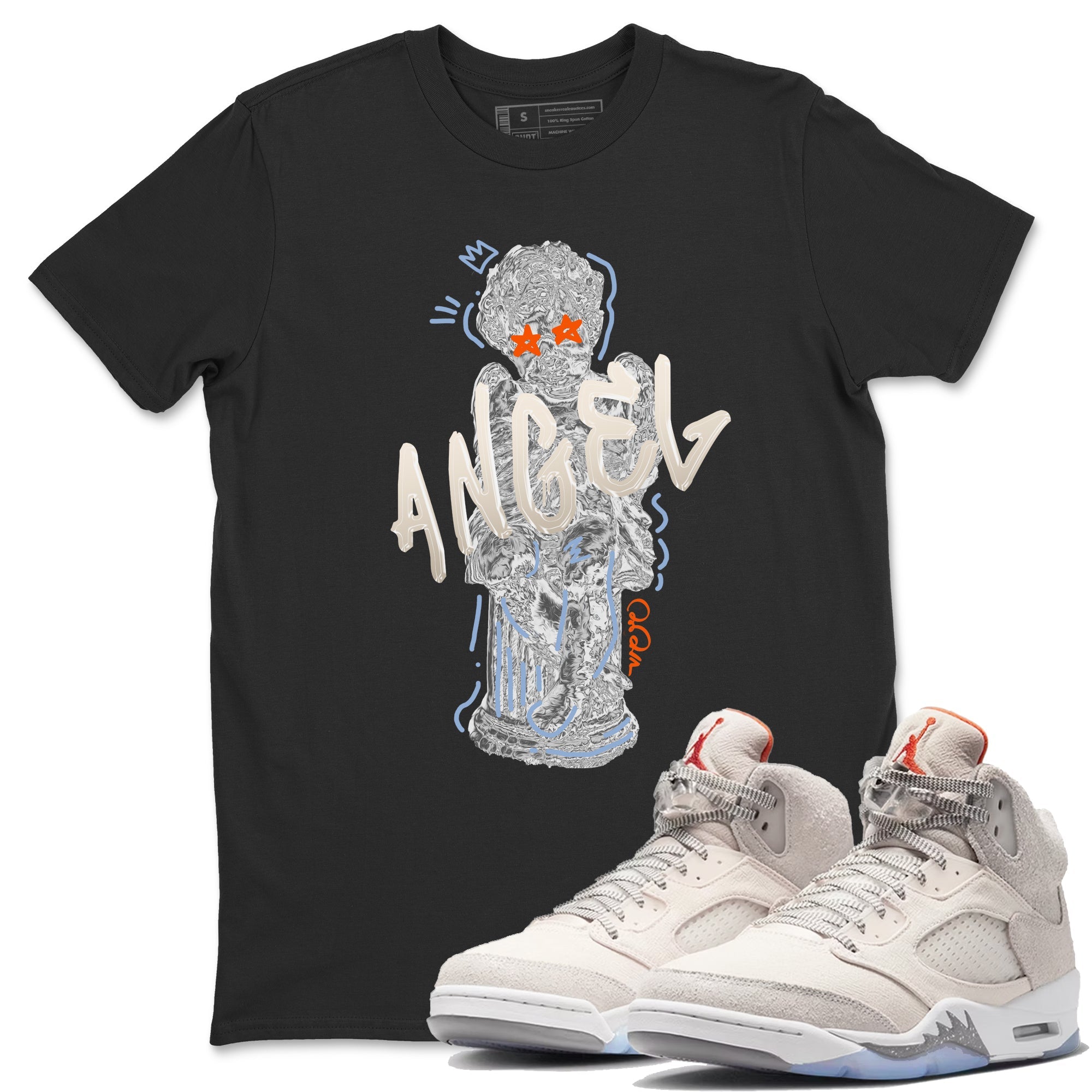 Air Jordan 5 Craft Sneaker Match Tees Baby Angel Sneaker Tees AJ5 SE Craft Sneaker Release Tees Unisex Shirts Black 1