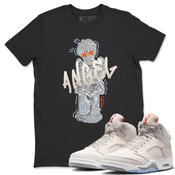 Air Jordan 5 Craft Sneaker Match Tees Baby Angel Sneaker Tees AJ5 SE Craft Sneaker Release Tees Unisex Shirts Black 1