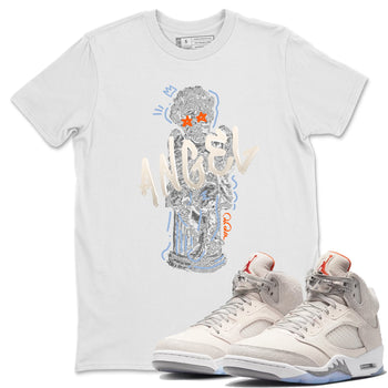 Air Jordan 5 Craft Sneaker Match Tees Baby Angel Sneaker Tees AJ5 SE Craft Sneaker Release Tees Unisex Shirts White 1