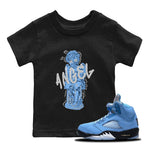 Jordan 5 UNC Jordan Shirts Baby Angel Sneaker Tees AJ5 UNC Sneaker Release Tees Kids Shirts Black 1