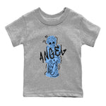 Jordan 5 UNC Jordan Shirts Baby Angel Sneaker Tees AJ5 UNC Sneaker Release Tees Kids Shirts Heather Grey 2