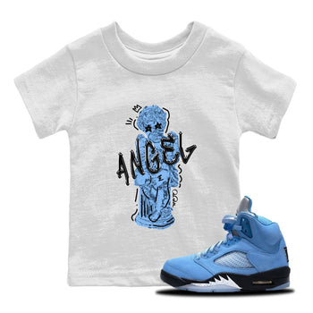 Jordan 5 UNC Jordan Shirts Baby Angel Sneaker Tees AJ5 UNC Sneaker Release Tees Kids Shirts White 1