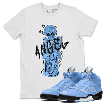 Jordan 5 UNC Jordan Shirts Baby Angel Sneaker Tees AJ5 UNC SNRT Sneaker Tees Unisex Shirts White 1