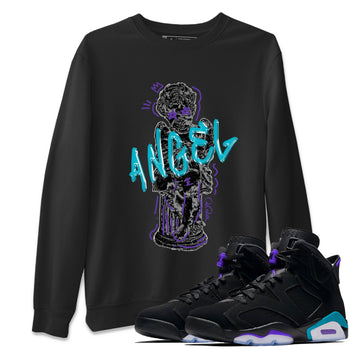 Air Jordan 6 Aqua Sneaker Match Tees Baby Angel Sneaker Tees AJ6 Aqua Sneaker Release Tees Unisex Shirts Black 1