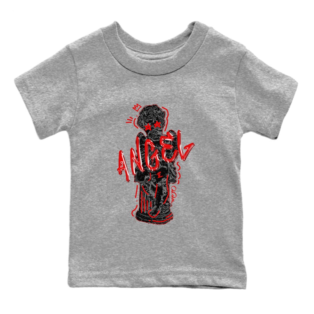 Air Jordan 6 Toro Bravo Sneaker Match Tees Baby Angel Sneaker Tees 3D Graphic Design Shirts AJ6 Toro Bravo Sneaker Release Tees Kids Shirts Heather Grey 2