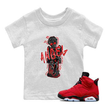 Air Jordan 6 Toro Bravo Sneaker Match Tees Baby Angel Sneaker Tees 3D Graphic Design Shirts AJ6 Toro Bravo Sneaker Release Tees Kids Shirts White 1
