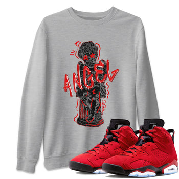 Air Jordan 6 Toro Bravo Sneaker Match Tees Baby Angel Sneaker Tees 3D Graphic Design Shirts AJ6 Toro Bravo Sneaker Release Tees Unisex Shirts Heather Grey 1