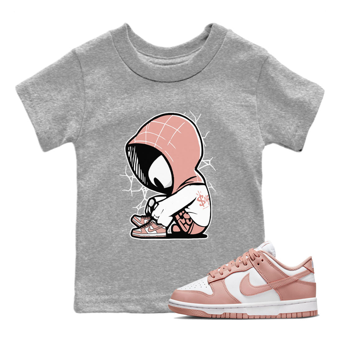 Dunk Low WMNS Rose Whisper shirt to match jordans Baby Spider sneaker tees Dunk Rose Whisper SNRT Sneaker Release Tees Baby Toddler Kids Heather Grey 1 T-Shirt