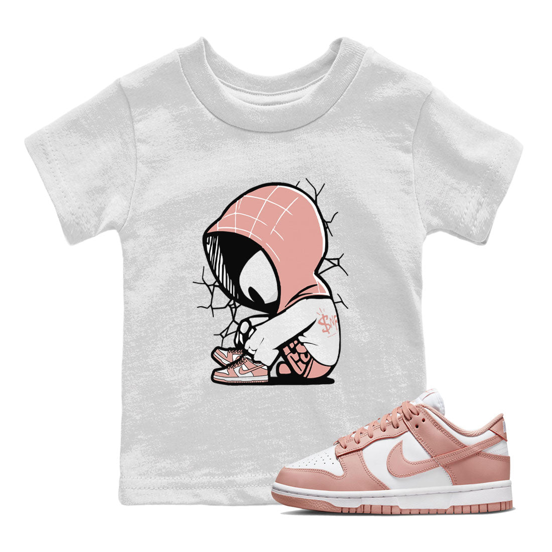 Dunk Low WMNS Rose Whisper shirt to match jordans Baby Spider sneaker tees Dunk Rose Whisper SNRT Sneaker Release Tees Baby Toddler Kids White 1 T-Shirt