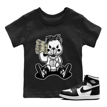 Jordan 1 Black White Sneaker Match Tees Bad Baby Bear Sneaker Tees Jordan 1 Black White Sneaker Release Tees Kids Shirts