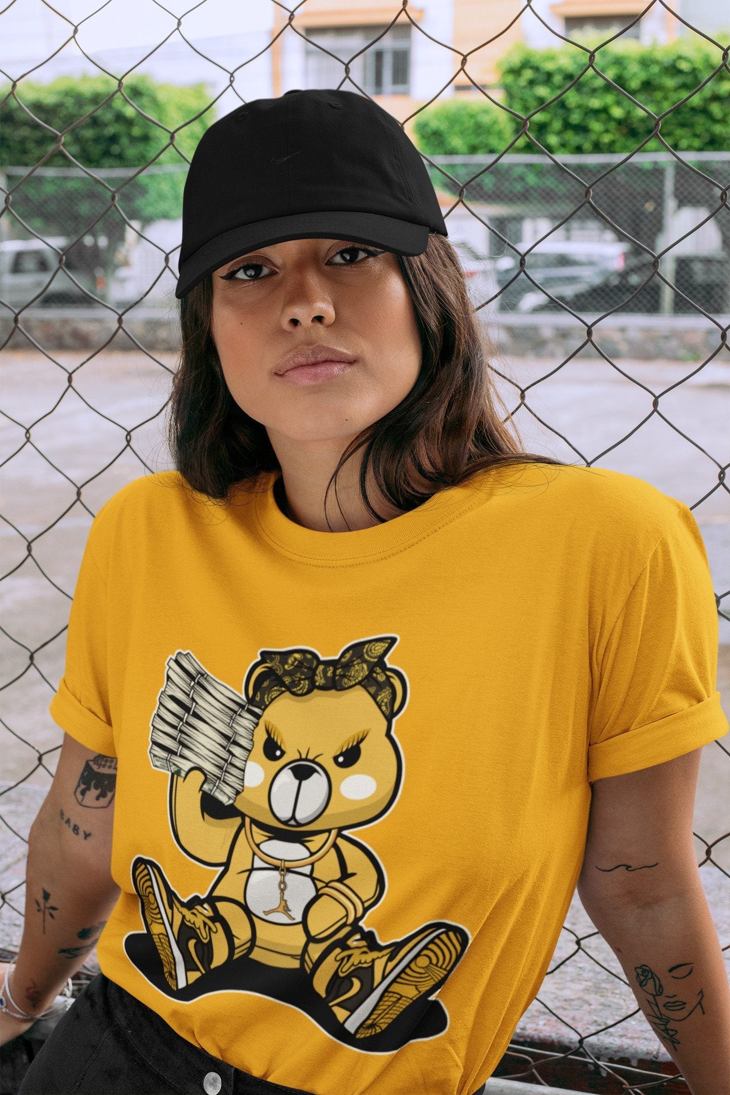 Jordan 1 Pollen Sneaker Match Tees Bad Baby Bear Sneaker Tees Jordan 1 Pollen Sneaker Release Tees Unisex Shirts