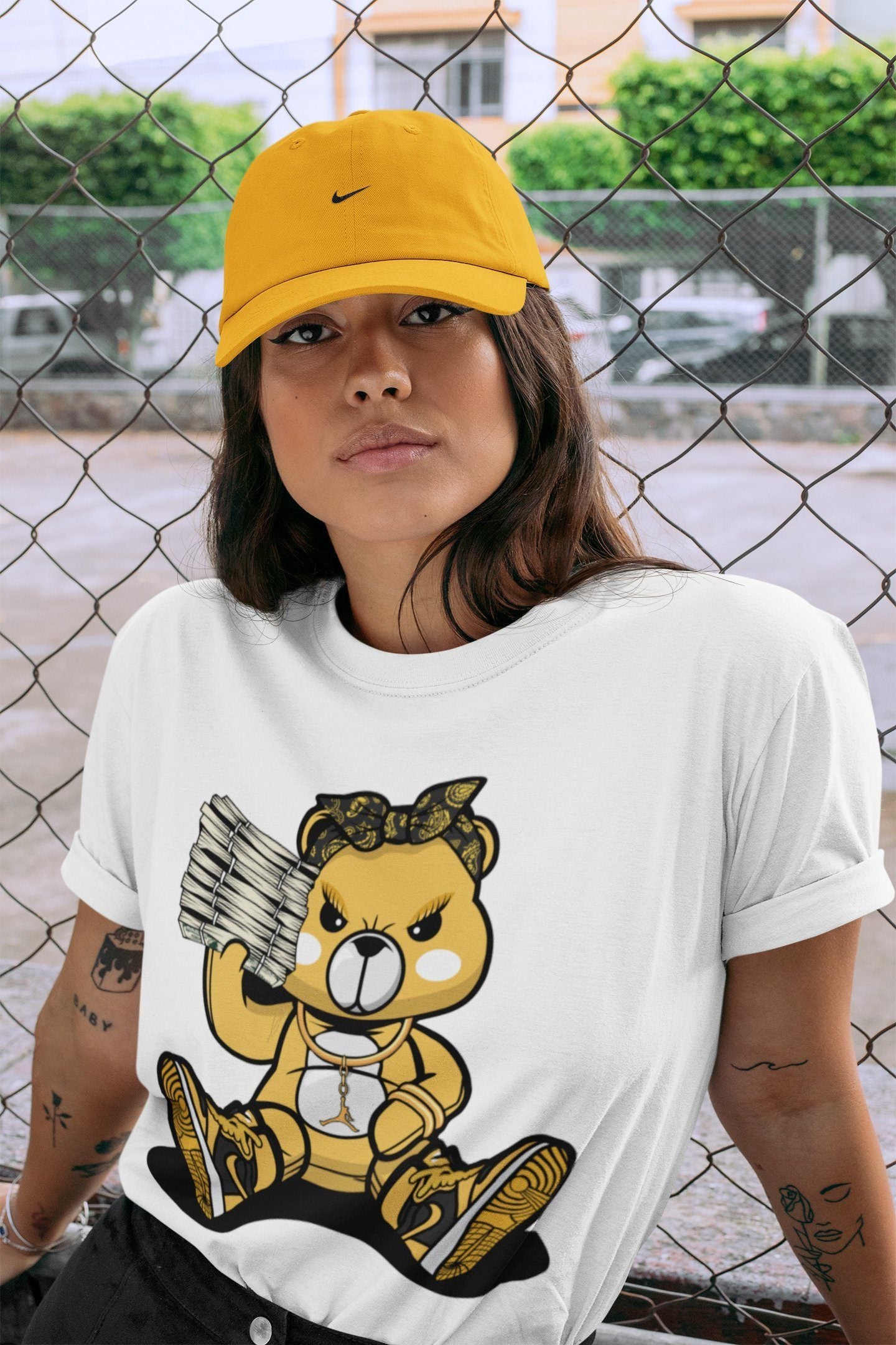 Jordan 1 Pollen Sneaker Match Tees Bad Baby Bear Sneaker Tees Jordan 1 Pollen Sneaker Release Tees Unisex Shirts