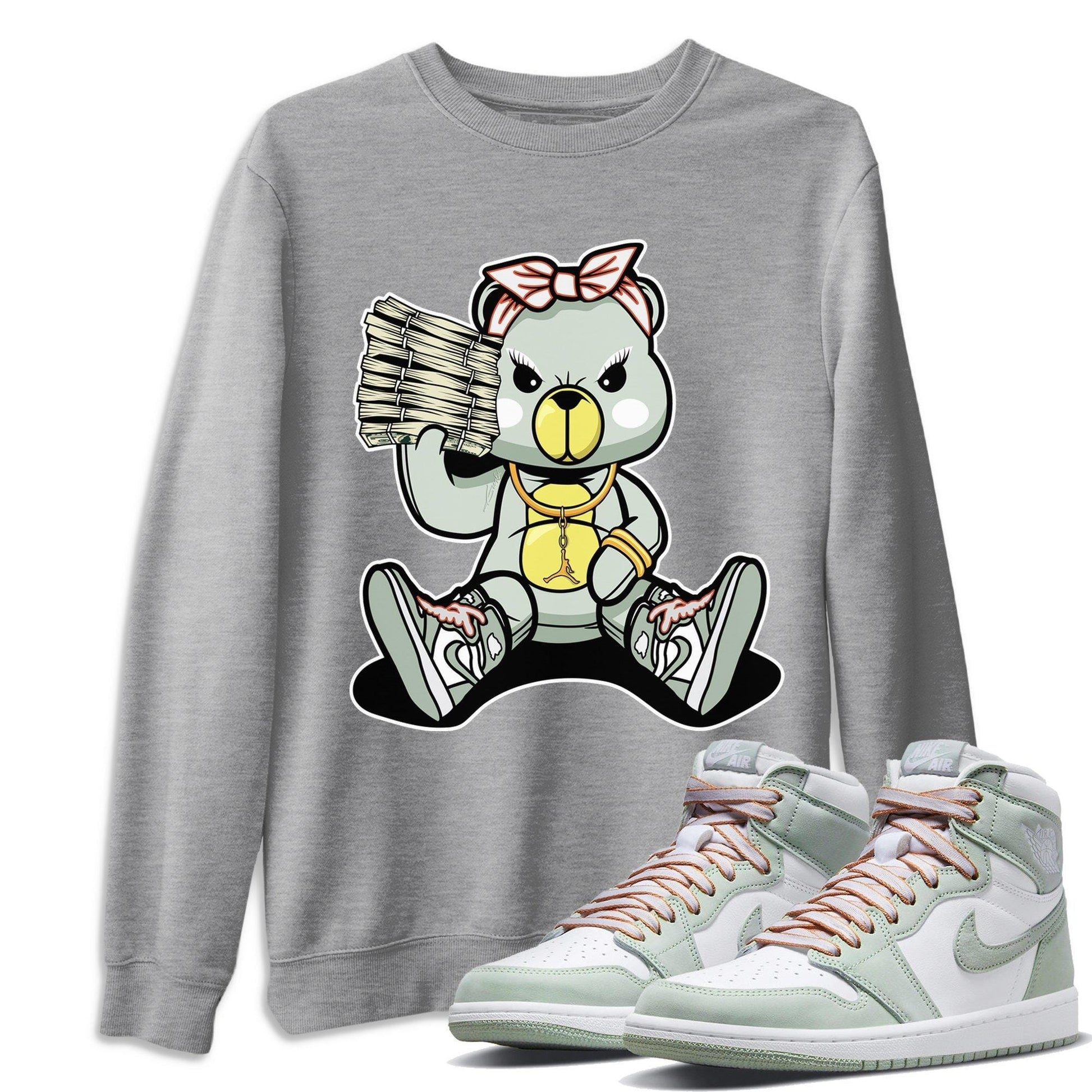 Jordan 1 Seafoam Sneaker Match Tees Bad Baby Bear Sneaker Tees Jordan 1 Seafoam Sneaker Release Tees Unisex Shirts